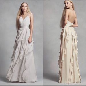 Chiffon Bridesmaid Dress with Cascading Skirt